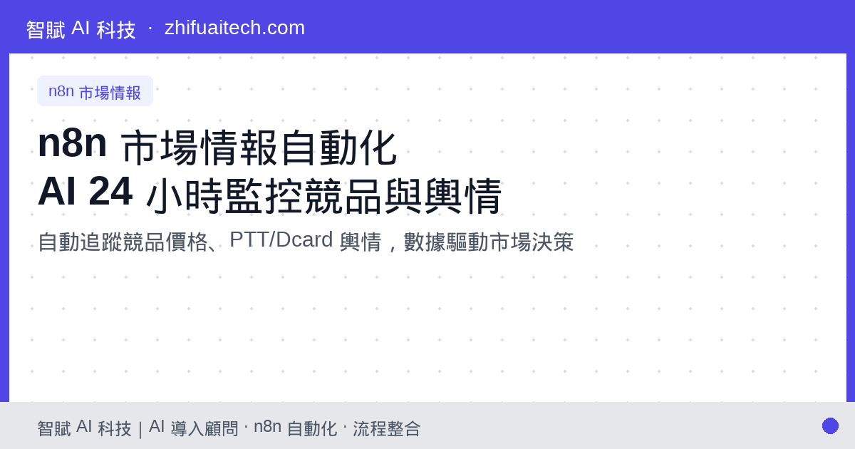 n8n 市場情報自動化：用 AI 24 小時監控競品動態與網路輿情