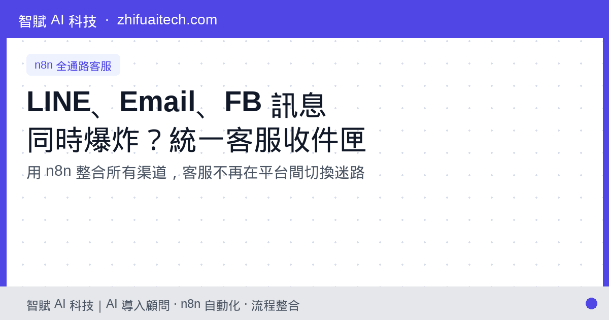 LINE、Email、FB 訊息同時爆炸?用 n8n 打造統一客服收件匣