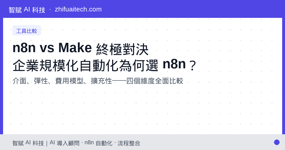 n8n vs Make 終極對決:為何企業規模化自動化首選 n8n?